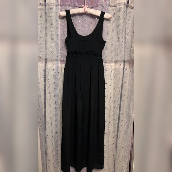 Topshop Black Cutout Maxi Dress Size 2 - Picture 2 of 3
